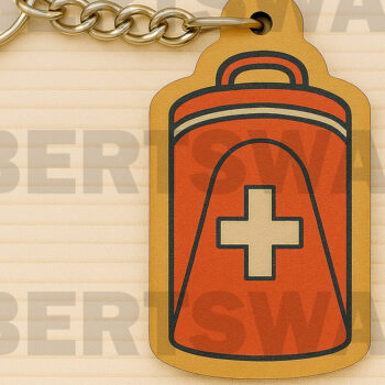 Intra απο ξύλο plywood 3mm-4mm πάχος - Κιτ πρώτων βοηθειών Μπρελόκ  Δίασταση 4x4 cm INTRAFABR-123097177 - Image 1