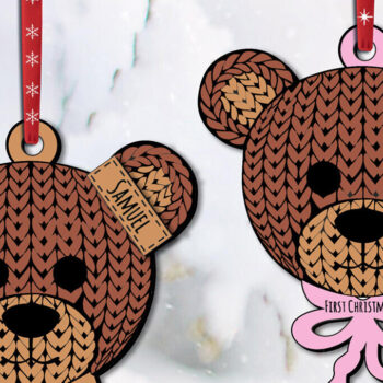 Intra απο ξύλο plywood 3mm-4mm πάχος - Πρώτο μωρό χριστουγεννιάτικο στολίδι με βελονάκι Δίασταση 6x6 cm INTRAFABR-107458700 - Image 1