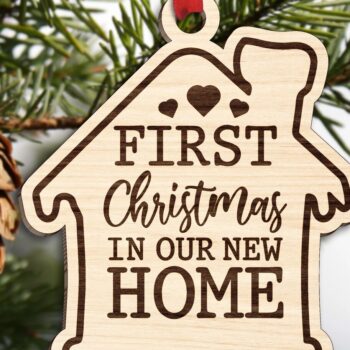 Intra απο ξύλο plywood 3mm-4mm πάχος - Πρώτη Χριστουγεννιάτικη Στολίδι στο Νέο μας Σπίτι Δίασταση 6x6 cm INTRAFABR-110859558 - Image 1