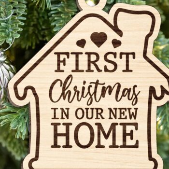 Intra απο ξύλο plywood 3mm-4mm πάχος - Πρώτη Χριστουγεννιάτικη Στολίδι στο Νέο μας Σπίτι Δίασταση 6x6 cm INTRAFABR-110859558 - Image 2