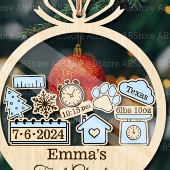 Intra απο ξύλο plywood 3mm-4mm πάχος - Πρώτο χριστουγεννιάτικο στολίδι  Δίασταση 6x6 cm INTRAFABR-111607402 - Image 1