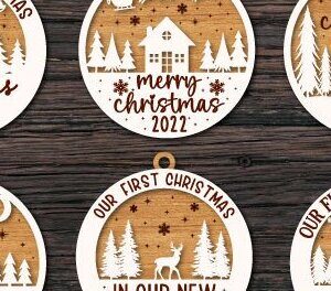 Intra απο ξύλο plywood 3mm-4mm πάχος - Πρώτη δέσμη Χριστουγεννιάτικων στολιδιών Δίασταση 6x6 cm INTRAFABR-40877751