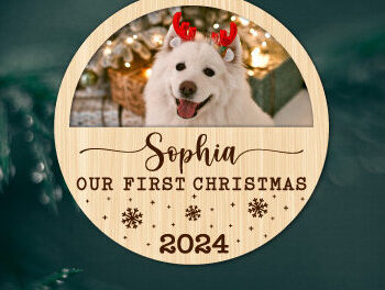 Intra απο ξύλο plywood 3mm-4mm πάχος - Πρώτη Χριστουγεννιάτικη Φωτογραφία Στολίδι  Δίασταση 6x6 cm INTRAFABR-105500154 - Image 1