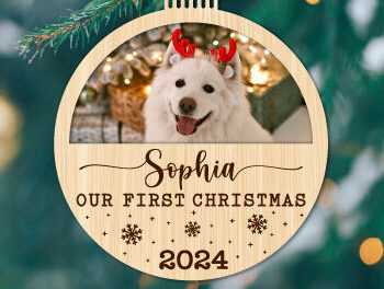 Intra απο ξύλο plywood 3mm-4mm πάχος - Πρώτη Χριστουγεννιάτικη Φωτογραφία Στολίδι  Δίασταση 6x6 cm INTRAFABR-105500154 - Image 2