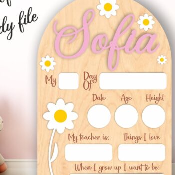 Intra απο ξύλο plywood 3mm-4mm πάχος - Πρώτη μέρα σχολείου  Δίασταση 20x20 cm INTRAFABR-116082507 - Image 1