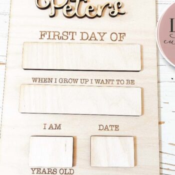 Intra απο ξύλο plywood 3mm-4mm πάχος - Πρώτη μέρα σχολείου Ξύλινη πινακίδα  Δίασταση 4x4 cm INTRAFABR-75554008 - Image 3