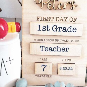 Intra απο ξύλο plywood 3mm-4mm πάχος - Πρώτη μέρα σχολείου Ξύλινη πινακίδα  Δίασταση 4x4 cm INTRAFABR-75554008 - Image 5