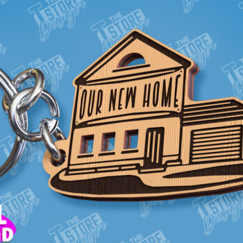 Intra απο ξύλο plywood 3mm-4mm πάχος - Μπρελόκ πρώτου σπιτιού | Δώρο για τακτοποίηση σπιτιού Δίασταση 4x4 cm INTRAFABR-96737059 - Image 1