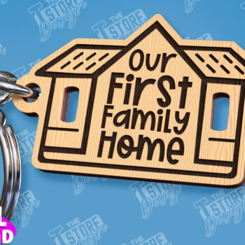 Intra απο ξύλο plywood 3mm-4mm πάχος - Μπρελόκ πρώτου σπιτιού | Δώρο για τακτοποίηση σπιτιού Δίασταση 4x4 cm INTRAFABR-96737095 - Image 1