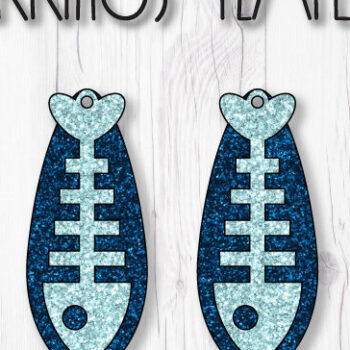 Intra απο ξύλο plywood 3mm-4mm πάχος - Πρότυπο σκουλαρίκια οστών ψαριών Δίασταση 3x3 cm INTRAFABR-8181507 - Image 1