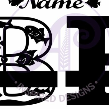 Intra απο ξύλο plywood 3mm-4mm πάχος - Μονόγραμμα Fish Capital Letter B  Δίασταση 30x20 cm INTRAFABR-106107440 - Image 3