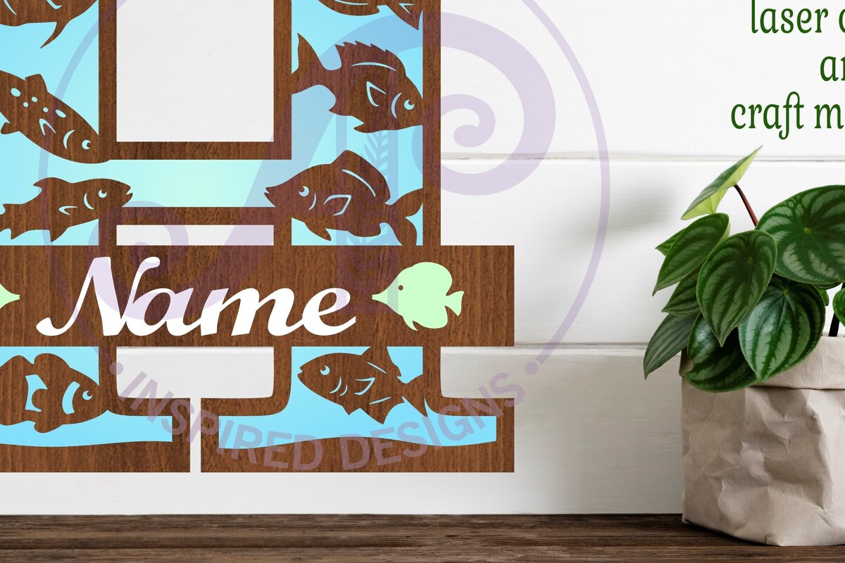 Intra απο ξύλο plywood 3mm-4mm πάχος - Μονόγραμμα Fish Capital Letter H  Δίασταση 30x20 cm INTRAFABR-106107543