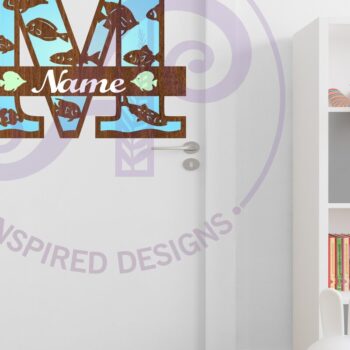 Intra απο ξύλο plywood 3mm-4mm πάχος - Μονόγραμμα Fish Capital Letter M  Δίασταση 30x20 cm INTRAFABR-106107974 - Image 2