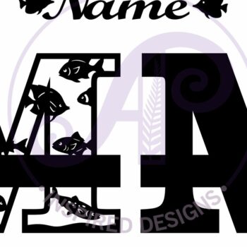 Intra απο ξύλο plywood 3mm-4mm πάχος - Μονόγραμμα Fish Capital Letter M  Δίασταση 30x20 cm INTRAFABR-106107974 - Image 3