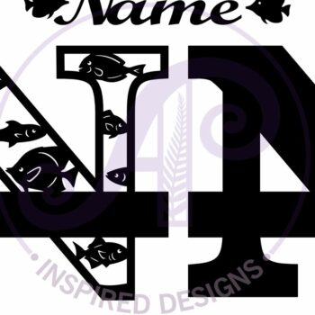 Intra απο ξύλο plywood 3mm-4mm πάχος - Μονόγραμμα Fish Capital Letter N  Δίασταση 30x20 cm INTRAFABR-106108004 - Image 3