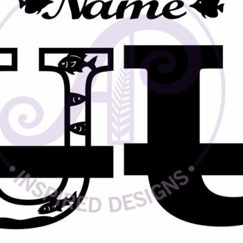 Intra απο ξύλο plywood 3mm-4mm πάχος - Μονόγραμμα Fish Capital Letter U  Δίασταση 30x20 cm INTRAFABR-106108199 - Image 3