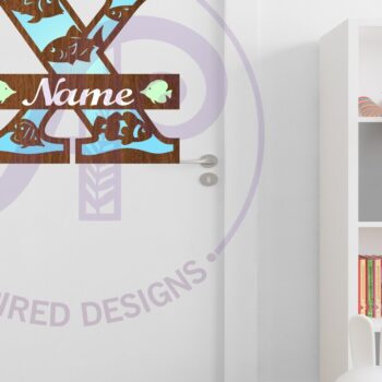 Intra απο ξύλο plywood 3mm-4mm πάχος - Μονόγραμμα Fish Capital Letter X  Δίασταση 30x20 cm INTRAFABR-106108399 - Image 2