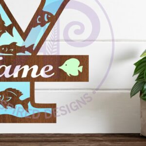 Intra απο ξύλο plywood 3mm-4mm πάχος - Μονόγραμμα Fish Capital Letter Y  Δίασταση 30x20 cm INTRAFABR-106108420