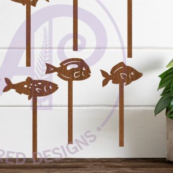 Intra απο ξύλο plywood 3mm-4mm πάχος - Fish Cupcake Topper  Laser Δίασταση 30x20 cm INTRAFABR-107059547 - Image 2