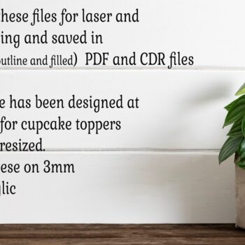 Intra απο ξύλο plywood 3mm-4mm πάχος - Fish Cupcake Topper  Laser Δίασταση 30x20 cm INTRAFABR-107059547 - Image 4