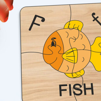 Intra απο ξύλο plywood 3mm-4mm πάχος - Fish Kid Puzzle Baby Game Child Play Δίασταση 20x20 cm INTRAFABR-117738809 - Image 1