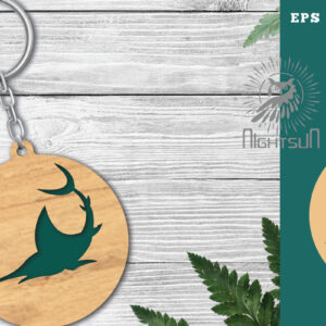 Intra απο ξύλο plywood 3mm-4mm πάχος - Μπρελόκ Fish Laser Cut 1 Δίασταση 4x4 cm INTRAFABR-120094623