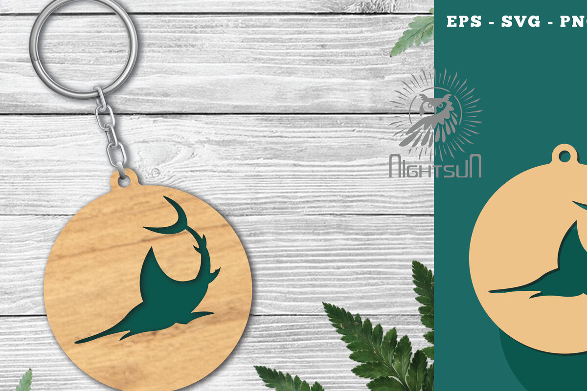 Intra απο ξύλο plywood 3mm-4mm πάχος - Μπρελόκ Fish Laser Cut 1 Δίασταση 4x4 cm INTRAFABR-120094623