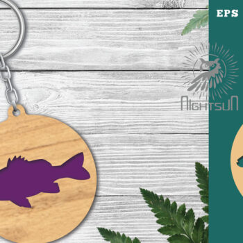 Intra απο ξύλο plywood 3mm-4mm πάχος - Μπρελόκ Fish Laser Cut 4 Δίασταση 4x4 cm INTRAFABR-120094660 - Image 1