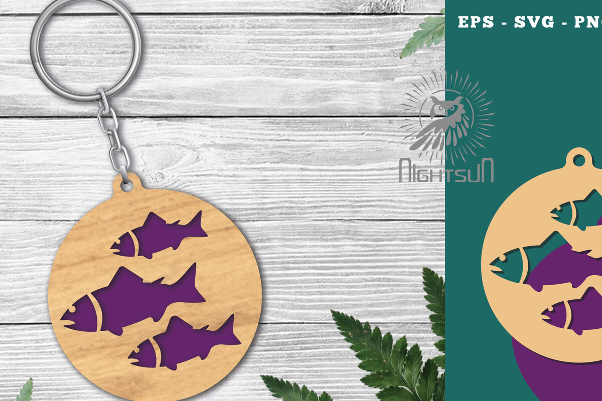 Intra απο ξύλο plywood 3mm-4mm πάχος - Μπρελόκ με λέιζερ ψαριού 8 Δίασταση 4x4 cm INTRAFABR-120094798