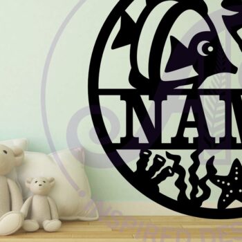 Intra απο ξύλο plywood 3mm-4mm πάχος - Πρότυπο κοπής με λέιζερ  Sign Name Fish Δίασταση 30x20 cm INTRAFABR-98371486 - Image 2