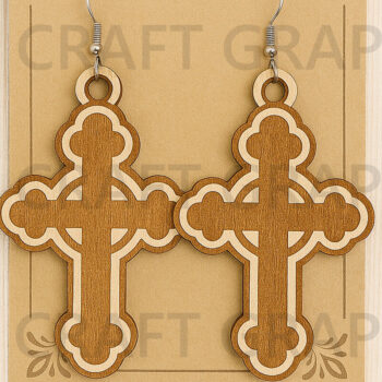 Intra απο ξύλο plywood 3mm-4mm πάχος - Fish Symbol Earrings – Jesus Ichthys Δίασταση 3x3 cm INTRAFABR-124957700 - Image 1