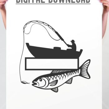 Intra απο ξύλο plywood 3mm-4mm πάχος - Μονόγραμμα Ψαρόβαρκου , Fisherman  Δίασταση 20x20 cm INTRAFABR-125118327 - Image 2