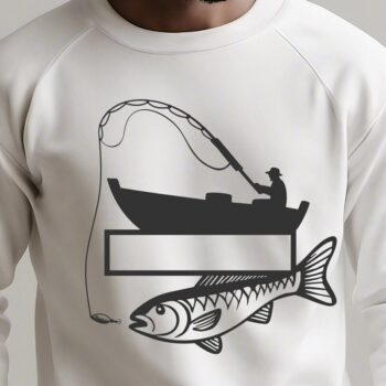 Intra απο ξύλο plywood 3mm-4mm πάχος - Μονόγραμμα Ψαρόβαρκου , Fisherman  Δίασταση 20x20 cm INTRAFABR-125118327 - Image 3