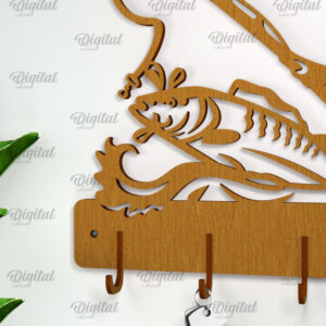 Intra απο ξύλο plywood 3mm-4mm πάχος - Μπρελόκ ψαρέματος . Ψάρια  Δίασταση 4x4 cm INTRAFABR-101517594