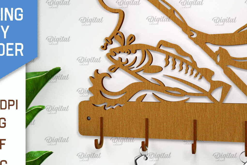 Intra απο ξύλο plywood 3mm-4mm πάχος - Μπρελόκ ψαρέματος . Ψάρια  Δίασταση 4x4 cm INTRAFABR-101517594