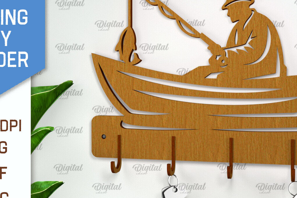 Intra απο ξύλο plywood 3mm-4mm πάχος - Μπρελόκ ψαρέματος . Ψάρια  Δίασταση 4x4 cm INTRAFABR-101517614