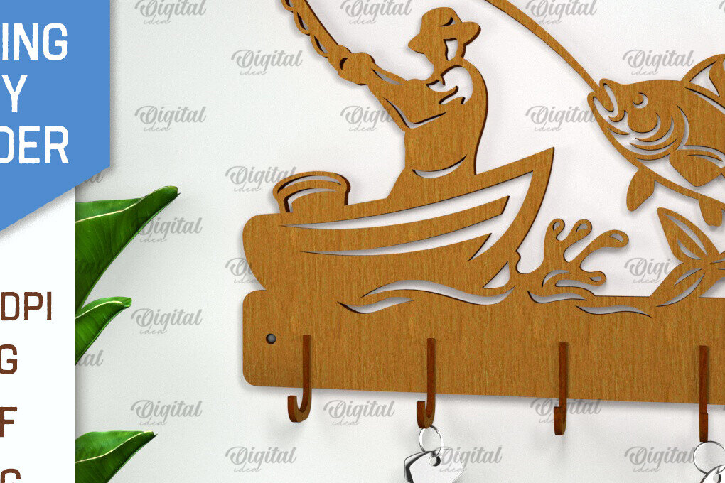 Intra απο ξύλο plywood 3mm-4mm πάχος - Μπρελόκ ψαρέματος . Ψάρια  Δίασταση 4x4 cm INTRAFABR-101517656