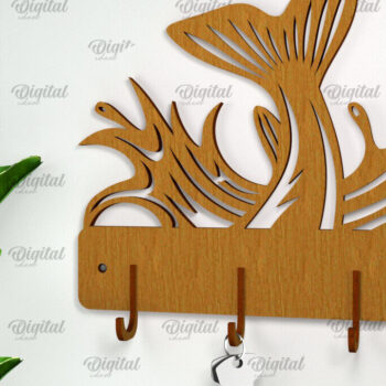 Intra απο ξύλο plywood 3mm-4mm πάχος - Μπρελόκ ψαρέματος . Ψάρια Δίασταση 4x4 cm INTRAFABR-101517707 - Image 1