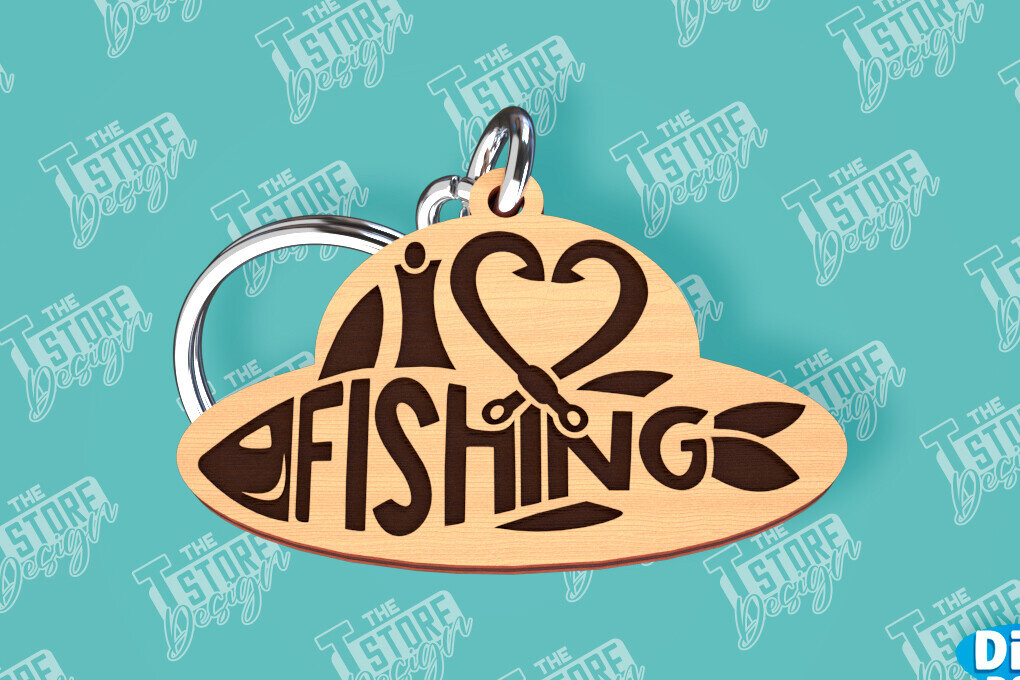 Intra απο ξύλο plywood 3mm-4mm πάχος - Μπρελόκ ψαρέματος | Fisherman Design |CNC Δίασταση 4x4 cm INTRAFABR-99548761