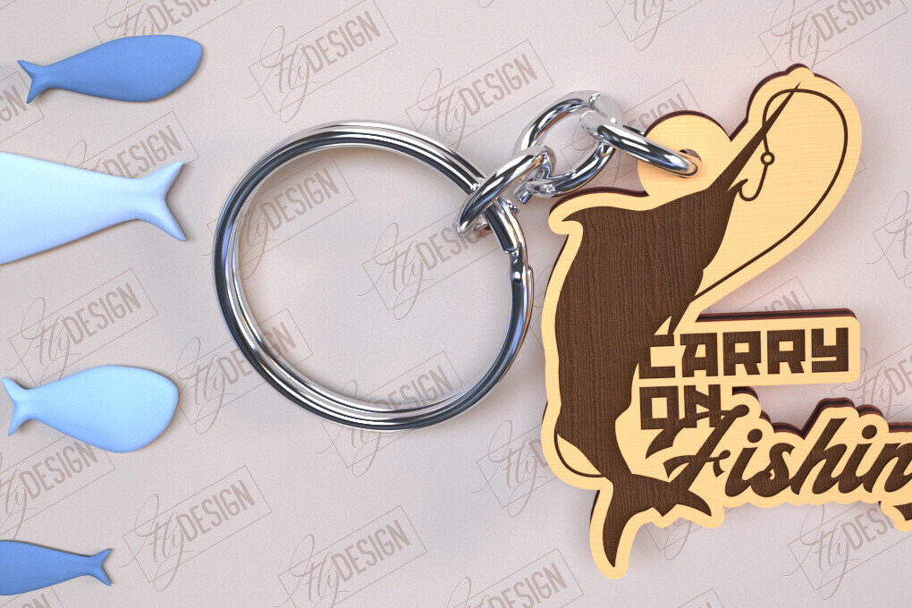 Intra απο ξύλο plywood 3mm-4mm πάχος - Μπρελόκ ψαρέματος | Δώρο Ψαράς | CNC Δίασταση 4x4 cm INTRAFABR-98264382