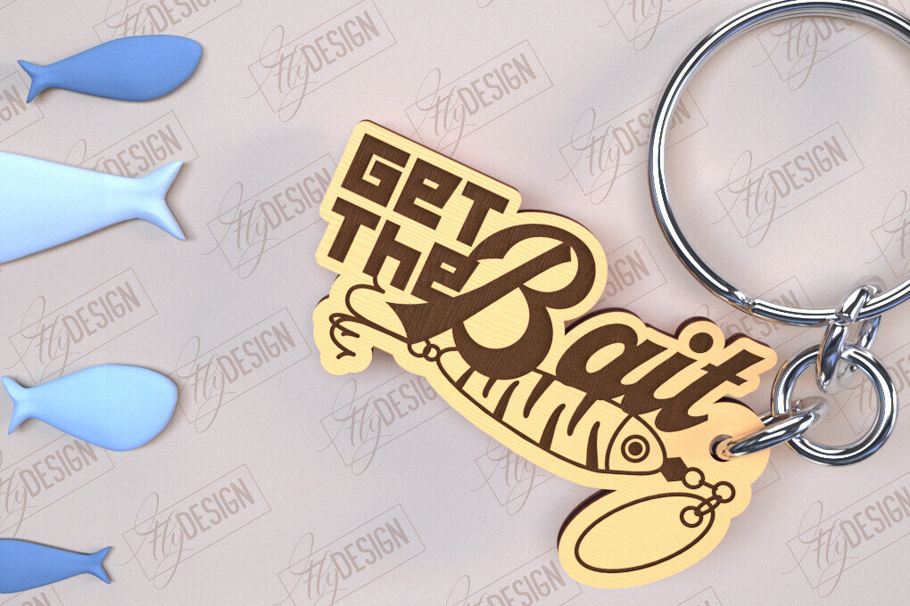 Intra απο ξύλο plywood 3mm-4mm πάχος - Μπρελόκ ψαρέματος | Δώρο Ψαράς | CNC Δίασταση 4x4 cm INTRAFABR-98264429