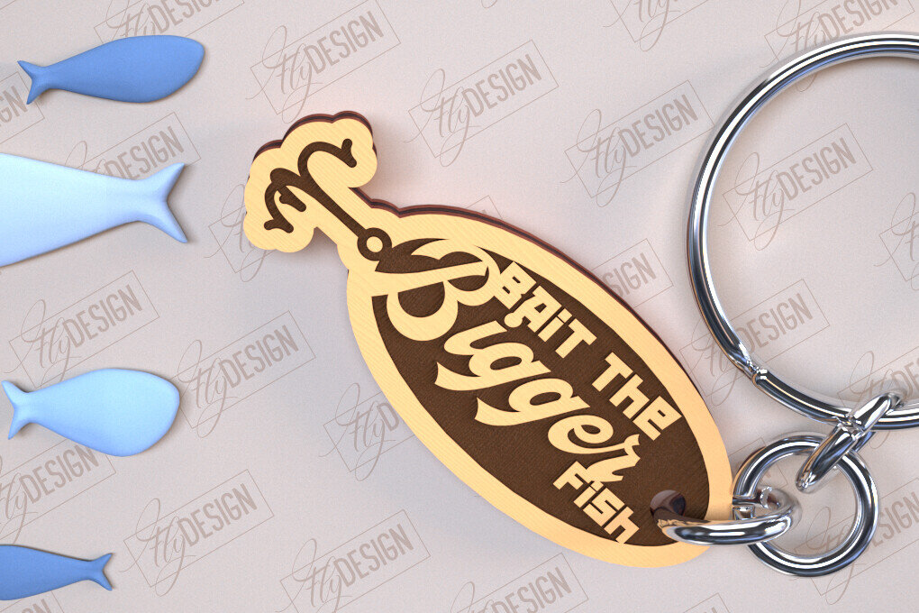 Intra απο ξύλο plywood 3mm-4mm πάχος - Μπρελόκ ψαρέματος | Δώρο Ψαράς | CNC Δίασταση 4x4 cm INTRAFABR-98264435