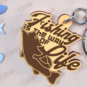 Intra απο ξύλο plywood 3mm-4mm πάχος - Μπρελόκ ψαρέματος | Δώρο Ψαράς | CNC Δίασταση 4x4 cm INTRAFABR-98264447 - Image 1