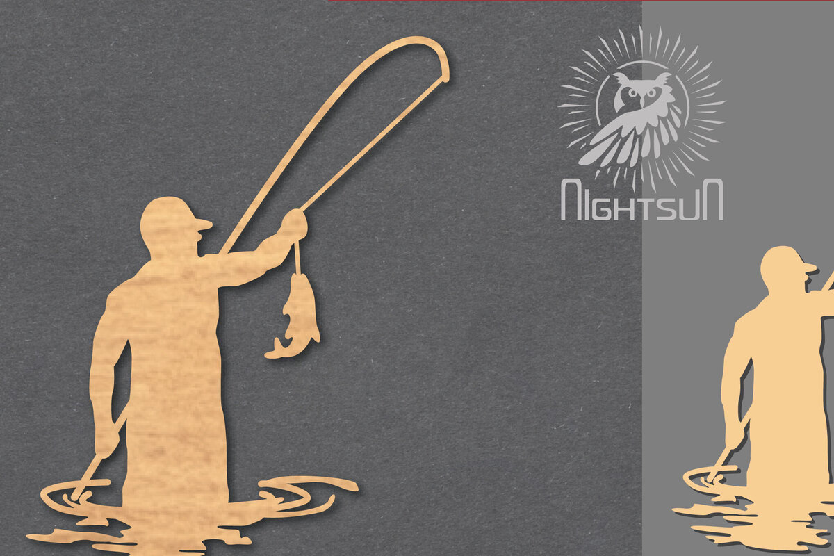 Intra απο ξύλο plywood 3mm-4mm πάχος - Διακόσμηση κοπής με λέιζερ ψαρέματος 3 Δίασταση 20x20 cm INTRAFABR-117110160