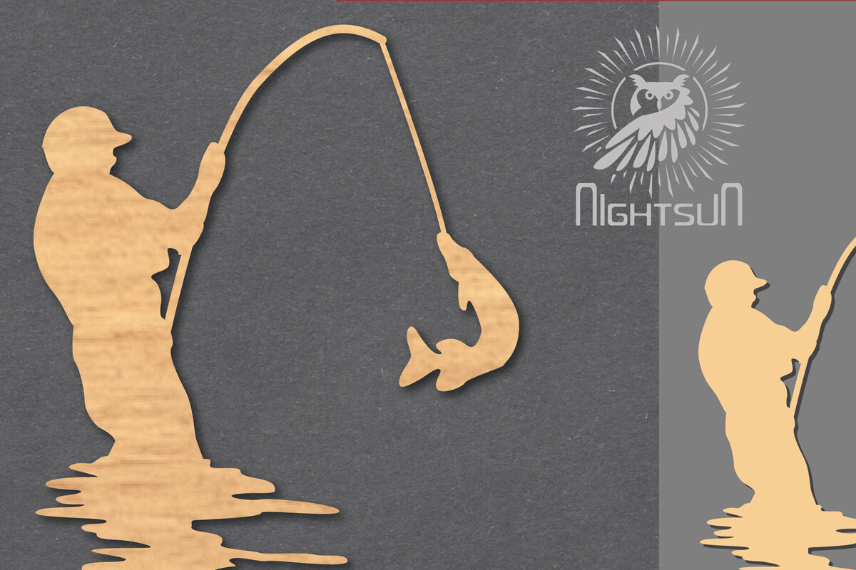 Intra απο ξύλο plywood 3mm-4mm πάχος - Διακόσμηση κοπής με λέιζερ ψαρέματος 5 Δίασταση 20x20 cm INTRAFABR-117110270