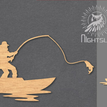 Intra απο ξύλο plywood 3mm-4mm πάχος - Διακόσμηση κοπής με λέιζερ ψαρέματος 6 Δίασταση 20x20 cm INTRAFABR-117110342 - Image 1