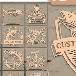 Intra απο ξύλο plywood 3mm-4mm πάχος - Ψάρεμα σημάδια Δέσμη κοπής με λέιζερ Δίασταση 30x20 cm INTRAFABR-98540125