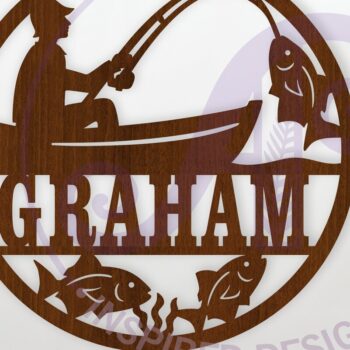 Intra απο ξύλο plywood 3mm-4mm πάχος - Σχέδιο πινακίδας με θέμα το ψάρεμα Δίασταση 40x50 cm INTRAFABR-124358475 - Image 1