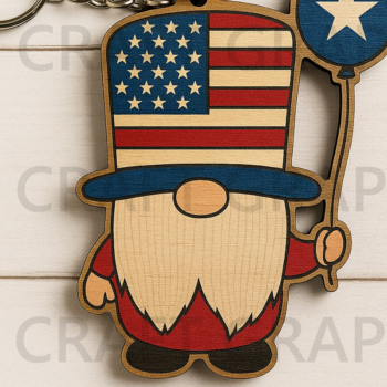 Intra απο ξύλο plywood 3mm-4mm πάχος - Flag Hat Gnome Balloon Δίασταση 4x4 cm INTRAFABR-122937798 - Image 1