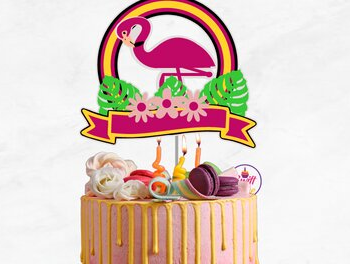 Intra απο ξύλο plywood 3mm-4mm πάχος - Τοπέρ για κέικ Flamingo Δίασταση 20x20 cm INTRAFABR-75199449 - Image 1